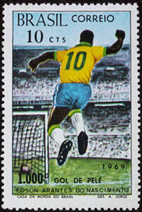 Pele-Fussball-Briefmarke-Brasilien