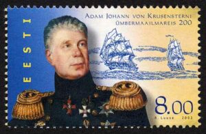 Adam Johann von Krusenstern auf estnischer Briefmarke