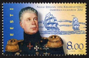 Adam Johann von Krusenstern auf estnischer Briefmarke