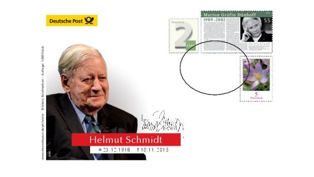 Sonderbriefumschlag für Helmut Schmidt