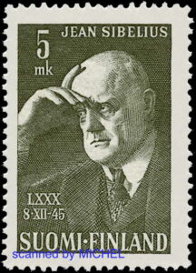 Jean Sibelius auf Briefmarke