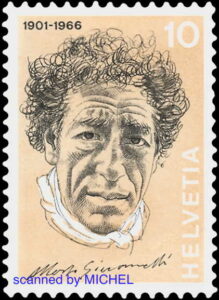 Alberto Giacometti auf Schweizer Briefmarke