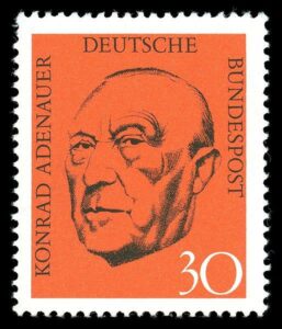 Die zweite Briefmarke zum ersten Todestag von Konrad Adenauer