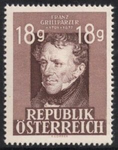 Franz Grillparzer auf Briefmarke von 1947