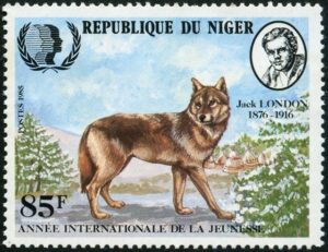 Jack London auf Briefmarke aus dem Niger