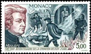 Mozart auf Briefmarke aus Monaco