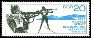 Biathlon Briefmarke DDR 1967