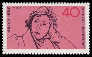 Heinrich Heine auf Briefmarke von 1972