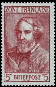 Heinrich Heine auf Briefmarke aus Frankreich
