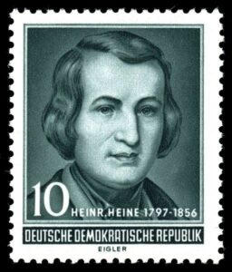 Heinrich Heine auf Briefmarke der DDR von 1956