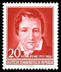 Portrait von Heinrich Heine auf Briefmarke der DDR von 1956