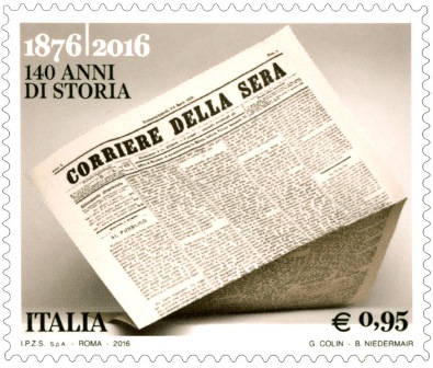 Briefmarke Italien Abendzeitung