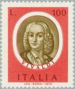 Antonio Vivaldi auf einer Briefmarke aus Italien aus dem Jahr 1975