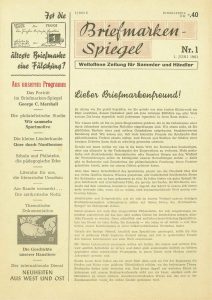 Erstausgabe des BRIEFMARKEN SPIEGEL im Juni 1961