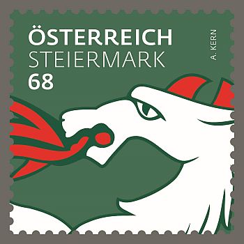 Die Steiermark zeigt einen Pantherkopf.