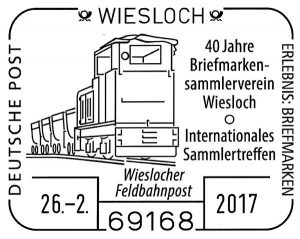Sonderstempel Feldbahnpost Wiesloch 2017