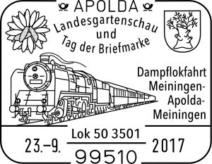 Sonderstempel Dampflok nach Apolda