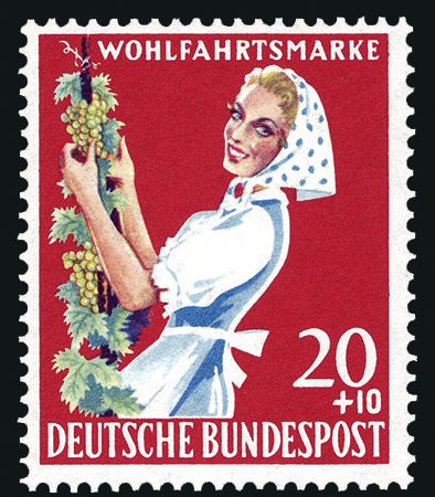 Wein Probe Lese Deutschland Briefmarken Spiegel