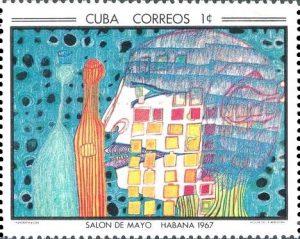 Erste Hundertwassermarke vom 29. Juli 1967, Kuba. 