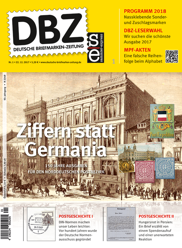 DBZ 1-2018 Deutsche Briefmarken Zeitung Norddeutscher Postbezirk Ziffern Germania (2)