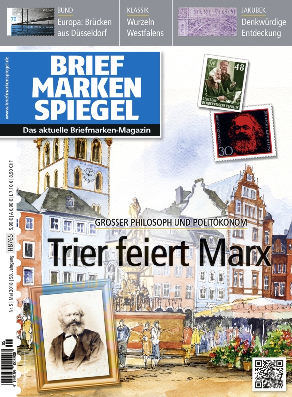 Trier Marx Titel Briefmarken Spiegel 200 Jahre Geburtstag Stadtansicht