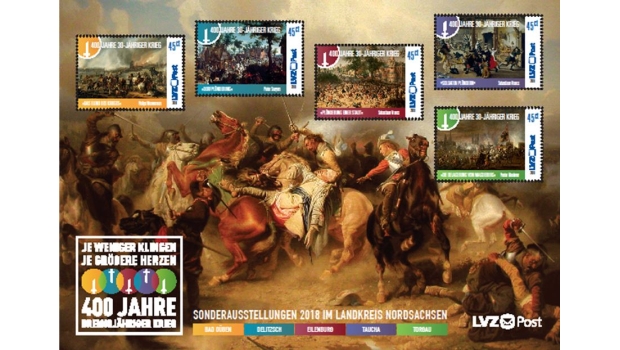 Briefmarken zum 30-jährigen Krieg bei LVZ-Post