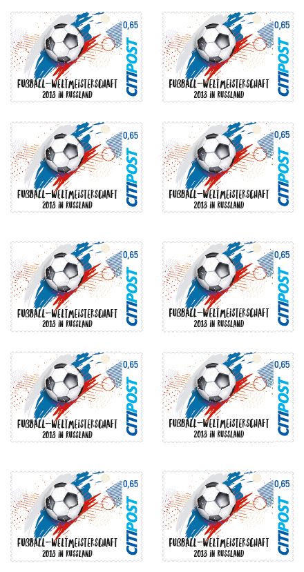 Citipost Fussball Weltmeisterschaft 2018 Russland Briefmarke