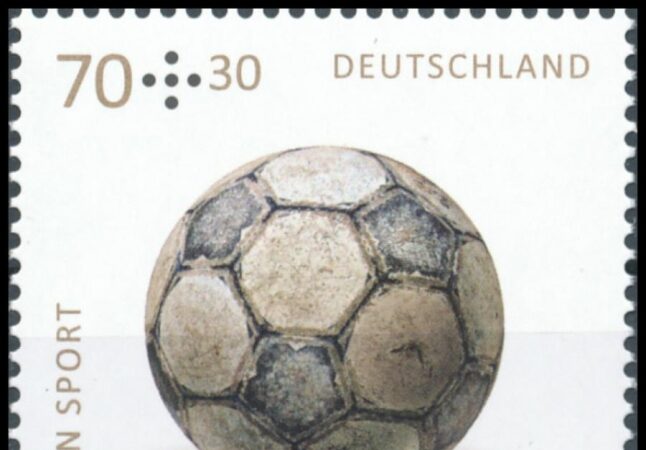 Fussball Legenden Ball Leder Briefmarke