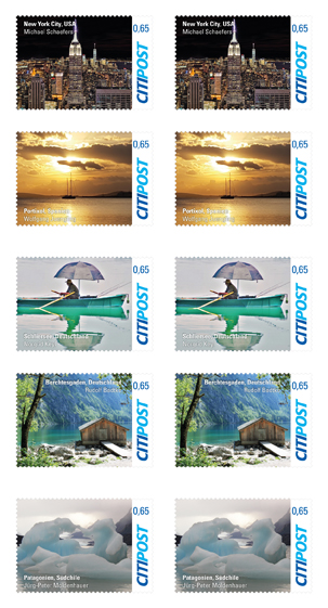 Citipost Urlaub Briefmarke Gewinner Block