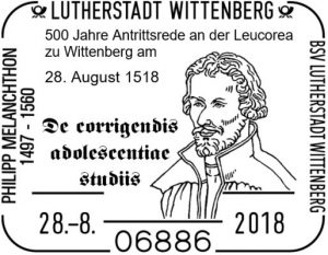 Sonderstempel Antrittsrede Melanchthons vor 500 Jahren