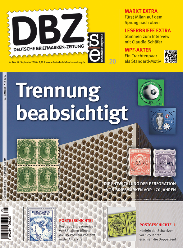 Titelbild Deutsche Briefmarken-Zeitung 20/2018
