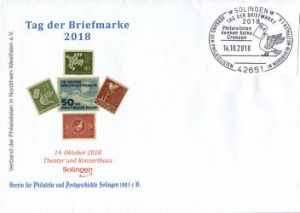 Beleg zum Tag der Briefmarke 2018 in Solingen