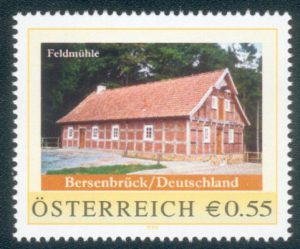 Personalisierte Briefmarke mit dem Motiv der Feldmühle der Österreichischen Post