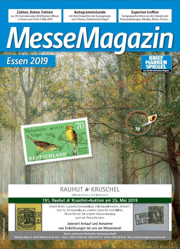 Messe Magazin Essen 2019 Europa Briefmarke Vogel