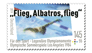 Briefmarke Deutschland Schwimmen