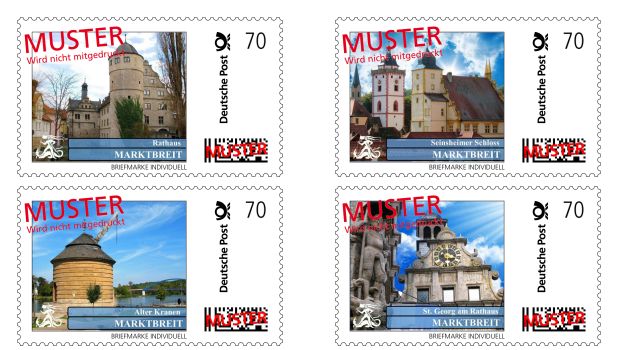 Briefmarken Individuell Marktbreit 200 Jahre Stadtrecht