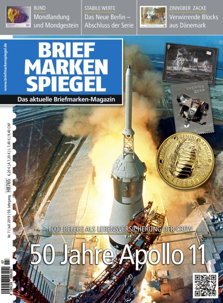 Briefmarken Spiegel 7-2019 Apollo 11 Mondlandung Raumfahrt Armstrong