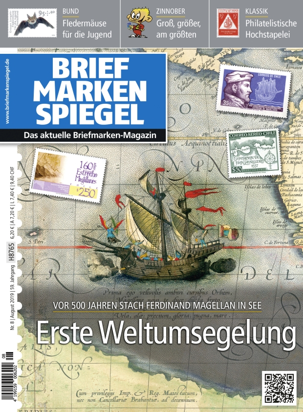 Briefmarken Spiegel August 8 2019 Magellan Weltumseglung Detail Victoria