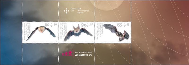 Briefmarken Deutschland Zusammendruck Fledermaeuse