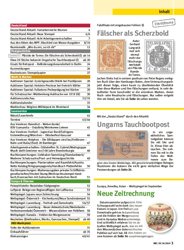 Deutsche Briefmarken Zeitung Faelschung Hamburg Ungarn Inhalt