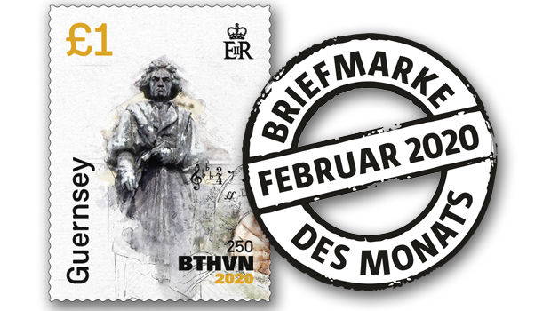 Briefmarke des Monats Februar: Beethoven auch im Film und Comic