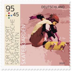 Briefmarke Deutschland Skateboard
