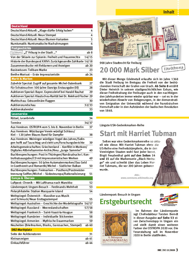 DBZ15-Deutsche_Briefmarken_Zeitung_Freiburg_Frauen_Rassismus_Inhalt