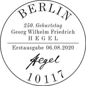 Stempel Berlin Georg Wilhelm Friedrich Hegel