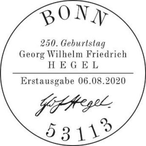 Stempel Bonn Georg Wilhelm Friedrich Hegel