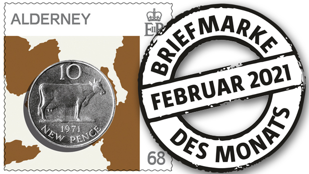 Briefmarke des Monats: Einzigartige Milch vom Guernsey Rind