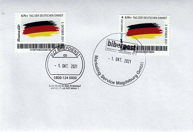 BI252252021_Biber_Post_Kombi-FDC_31_Jahre_Deutsche_Einheit_2021_inkl_MZZ-Briefmarke_und_beiden_E-Tagesst68CKgmlmPU4uG