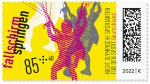 Briefmarke Deutschland Fallschirmspringen