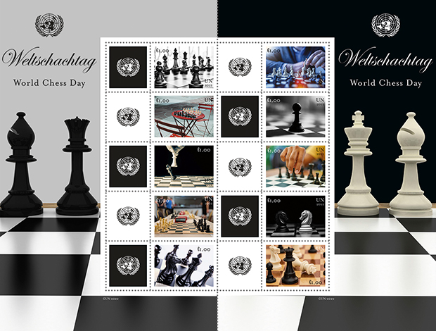 UN_Schach_Fide_Briefmarke_Neuheit_Weltschachtag_World_Chess_Day _block