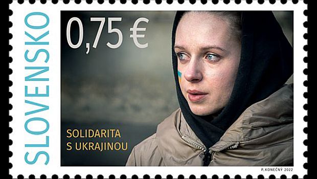 Slowakische Briefmarke für die Ukraine